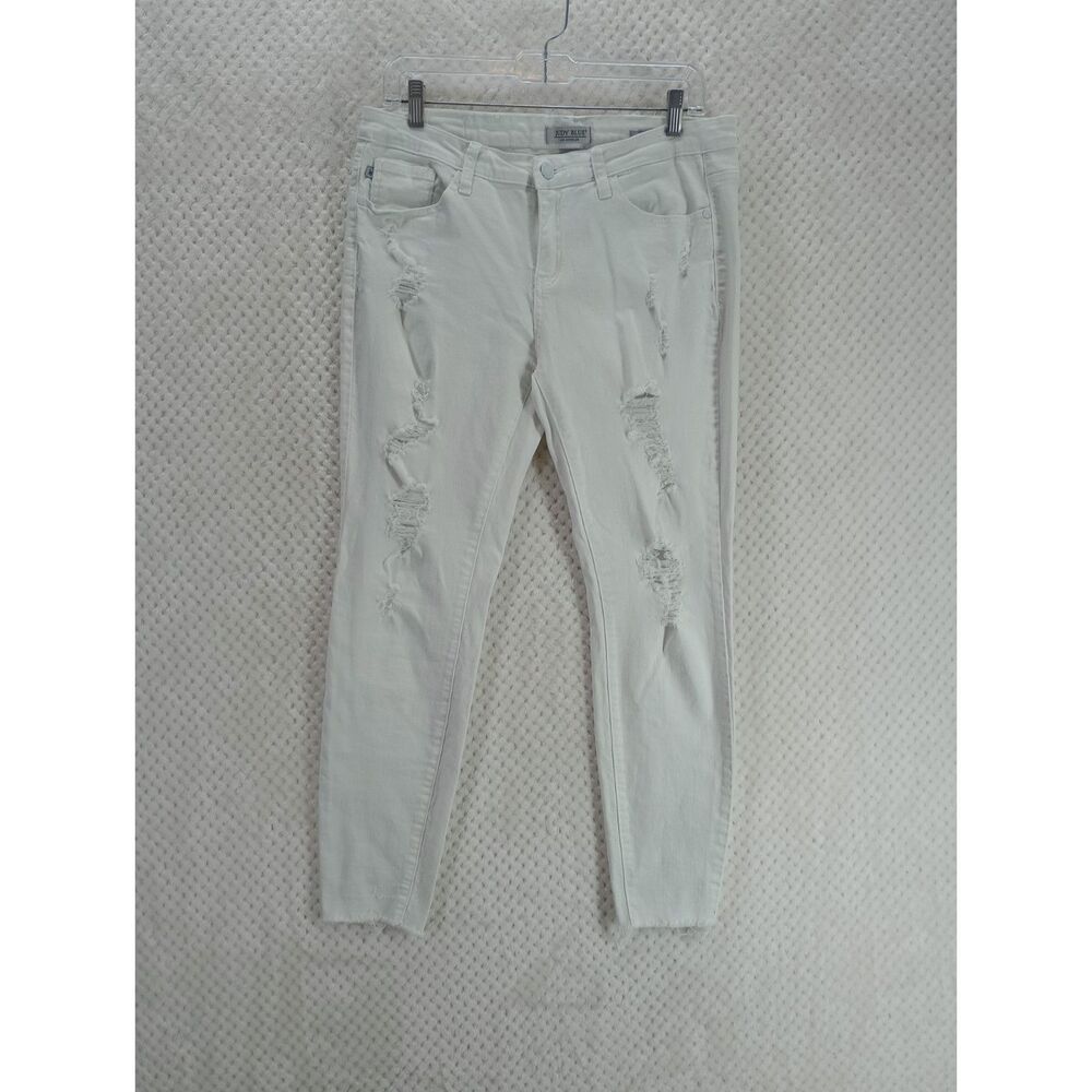 Judy Blue Women's Skinny Ripped Jeans in Light Grey